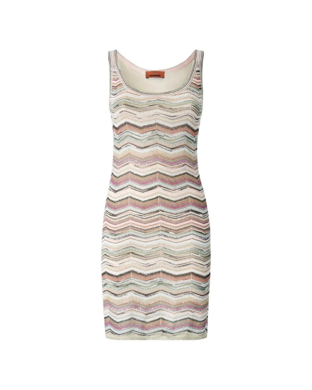 Missoni White Chevron Knit Mini Dress With Sequins