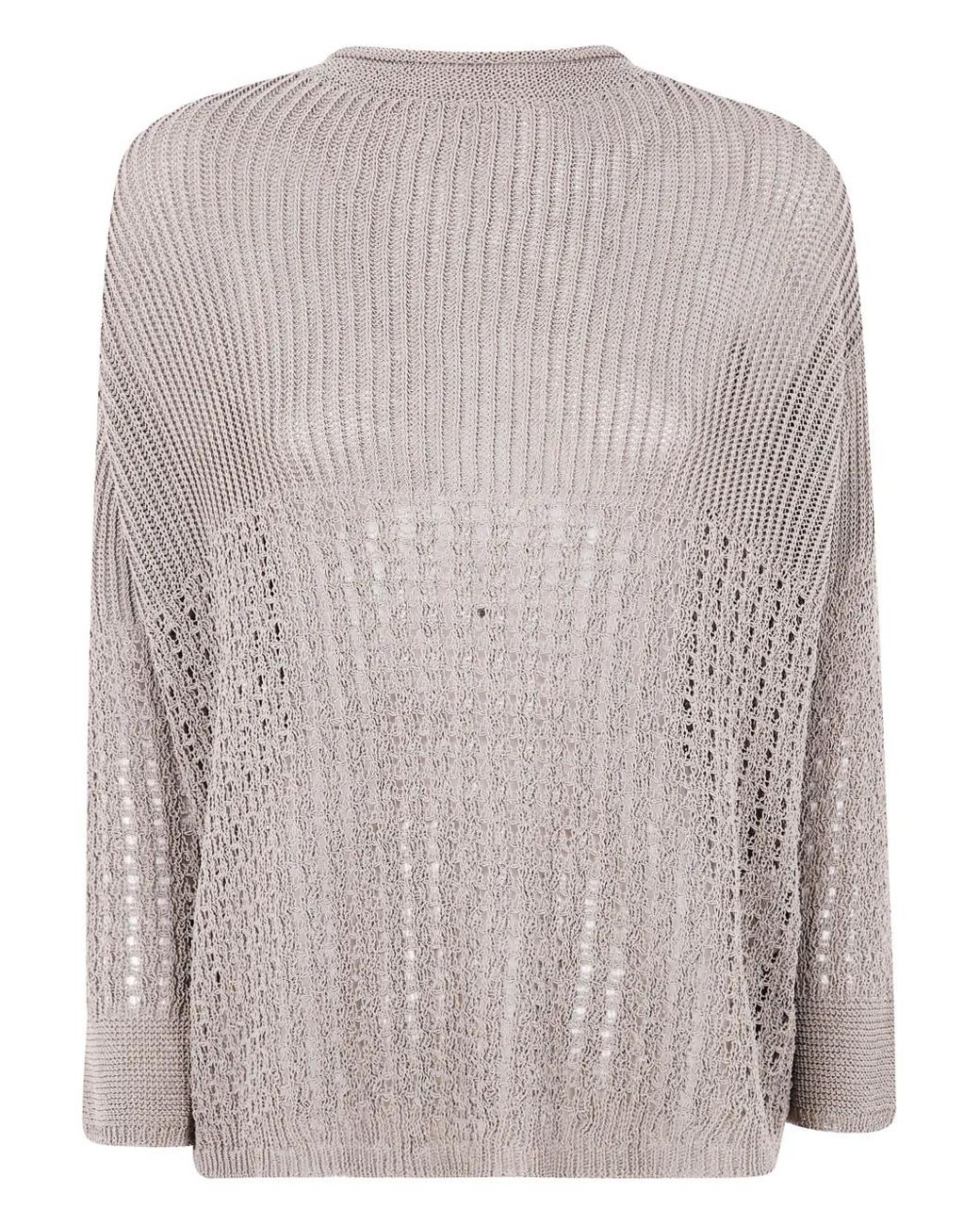 Max Mara Natural Knitted Open-Back Sweater