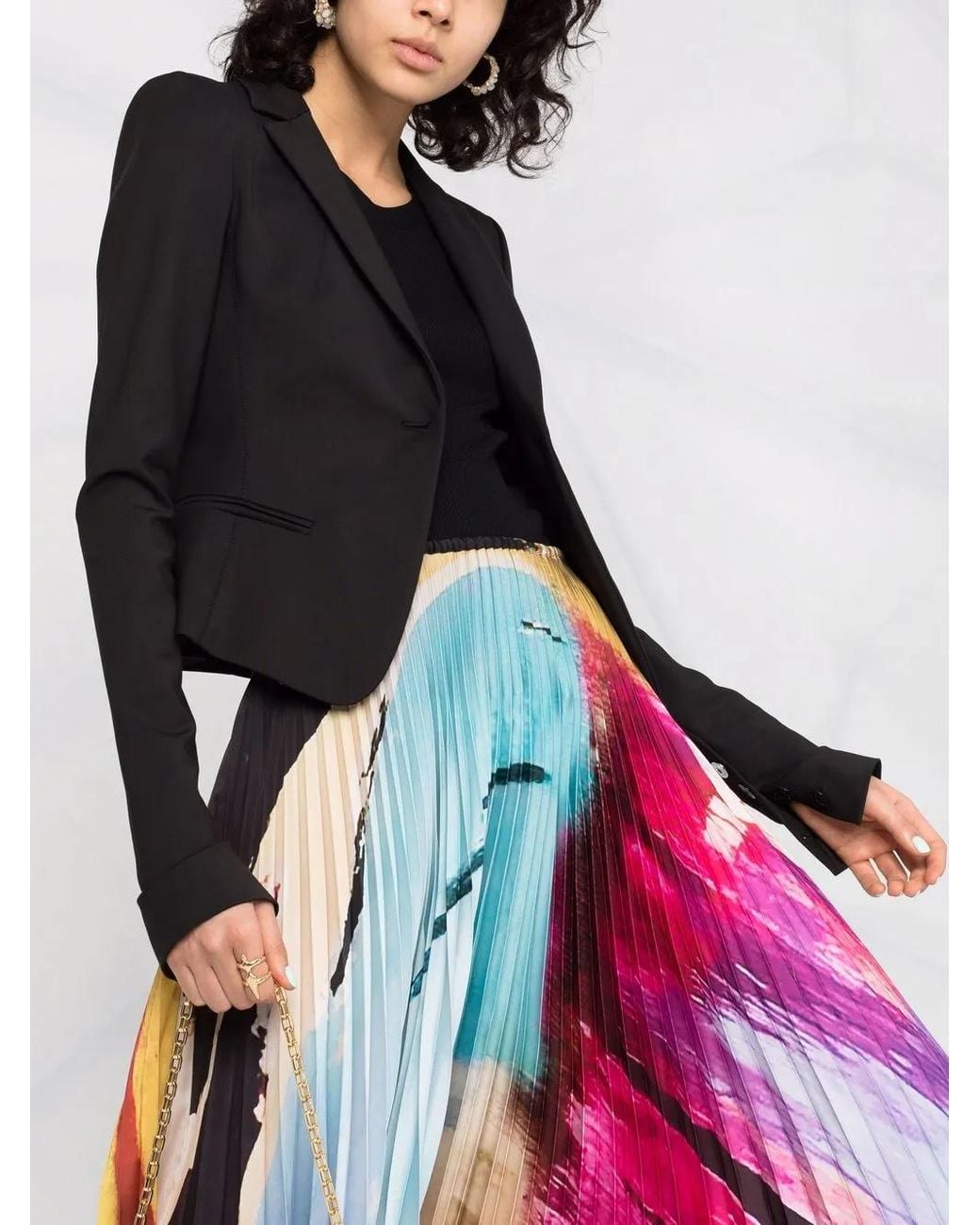 Patrizia Pepe Black Single-Breasted Slit-Sleeve Blazer
