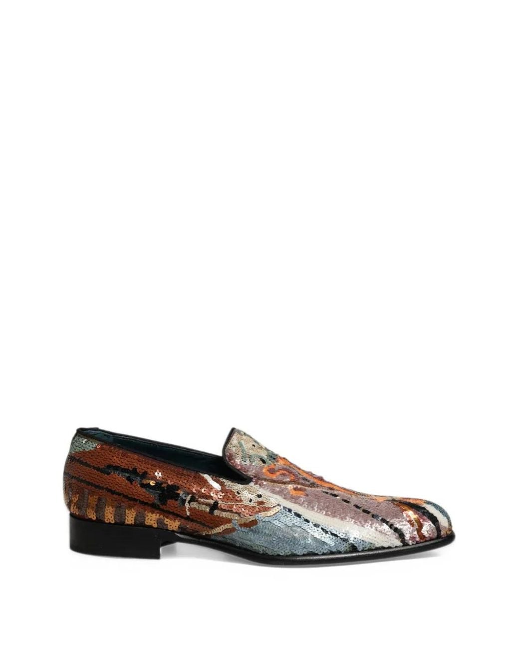Dolce & Gabbana White Sequin-Embellished Loafers for men