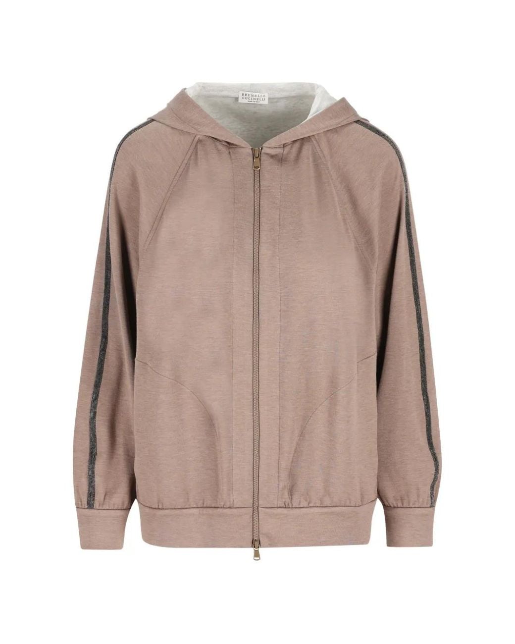 Brunello Cucinelli Natural Stripe Hoodie