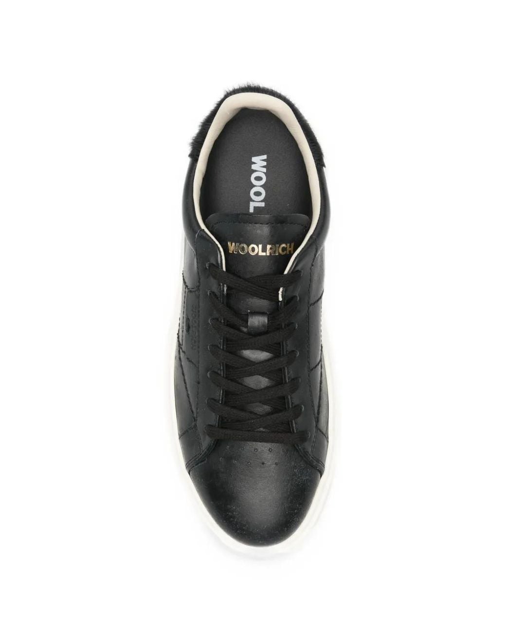 Woolrich Black Leather Panelled Sneakers