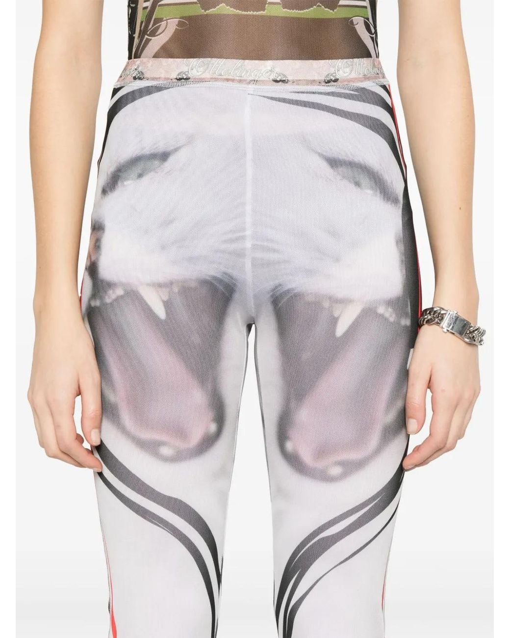 OTTOLINGER White Mesh Printed Trousers