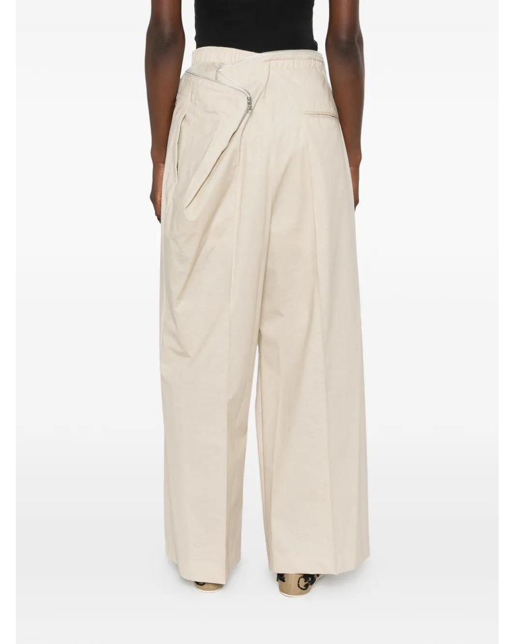 Issey Miyake White Zip-Detail Trousers
