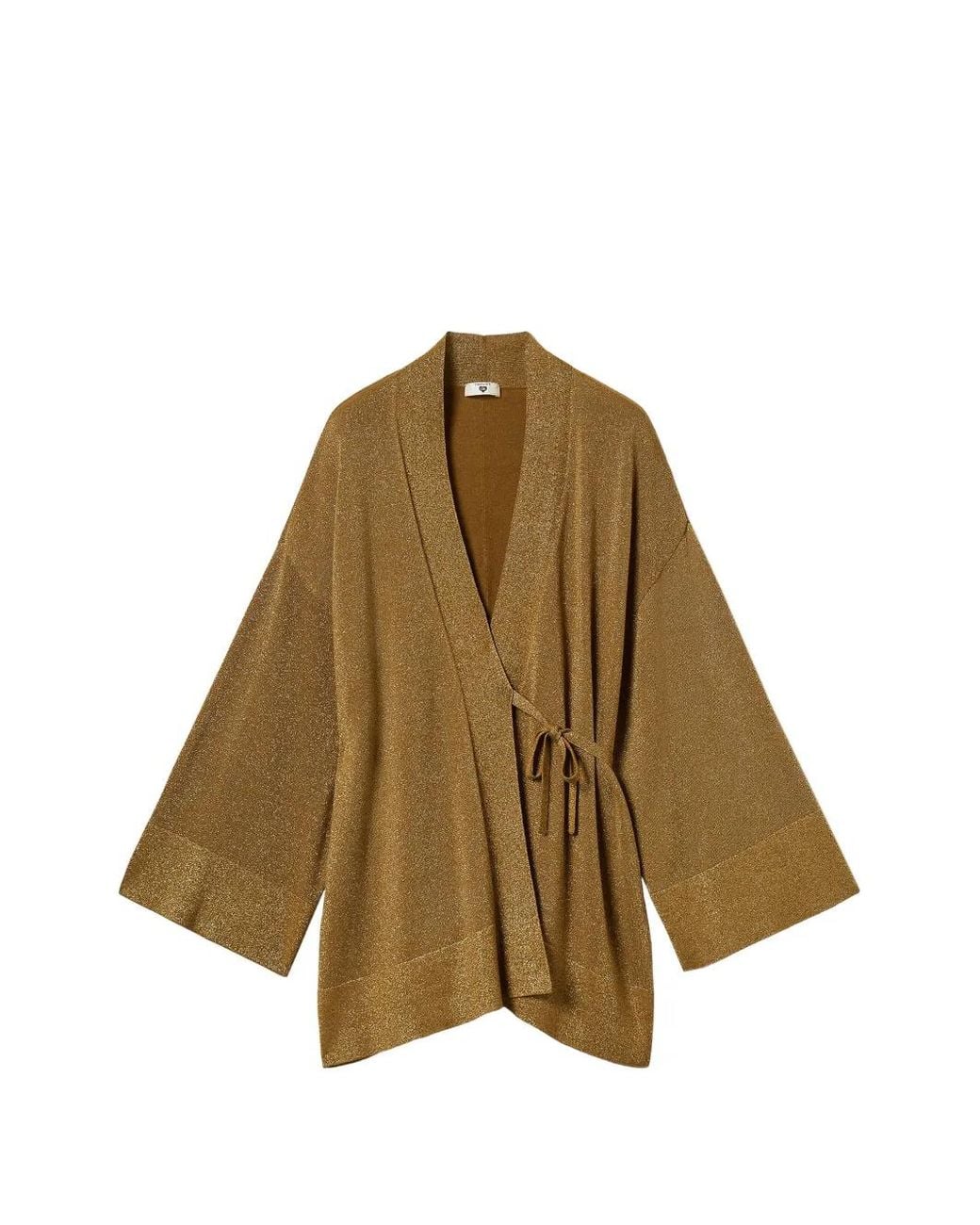 Twinset Natural Kimono-Style Cardigan With Lurex
