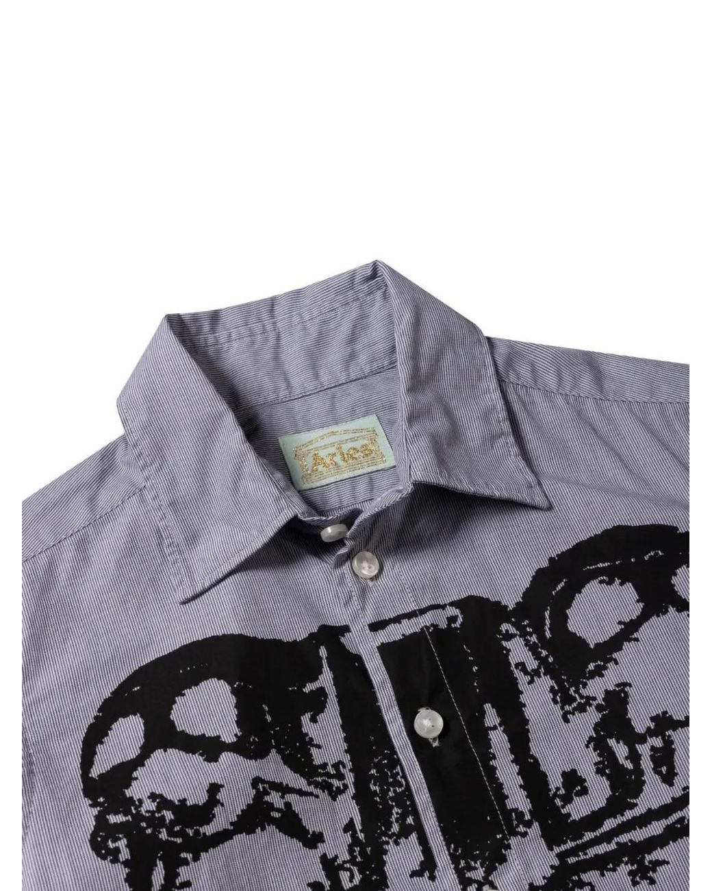 Aries Gray Graphic-Print Poplin Shirt