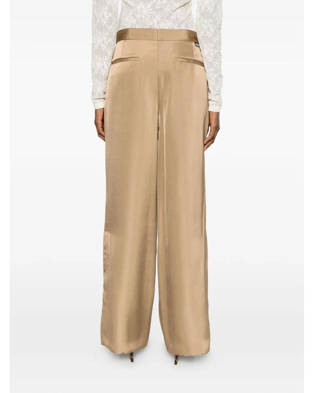 Just Cavalli Natural Wide-Leg Trousers
