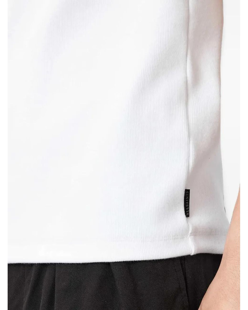 AllSaints White Ribbed-Knit Vest for men