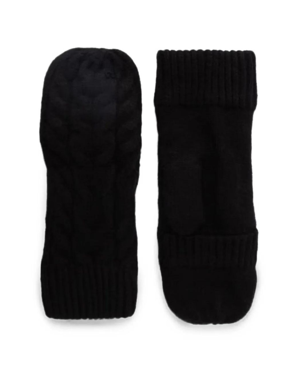 DKNY Black Logo-Patch Gloves