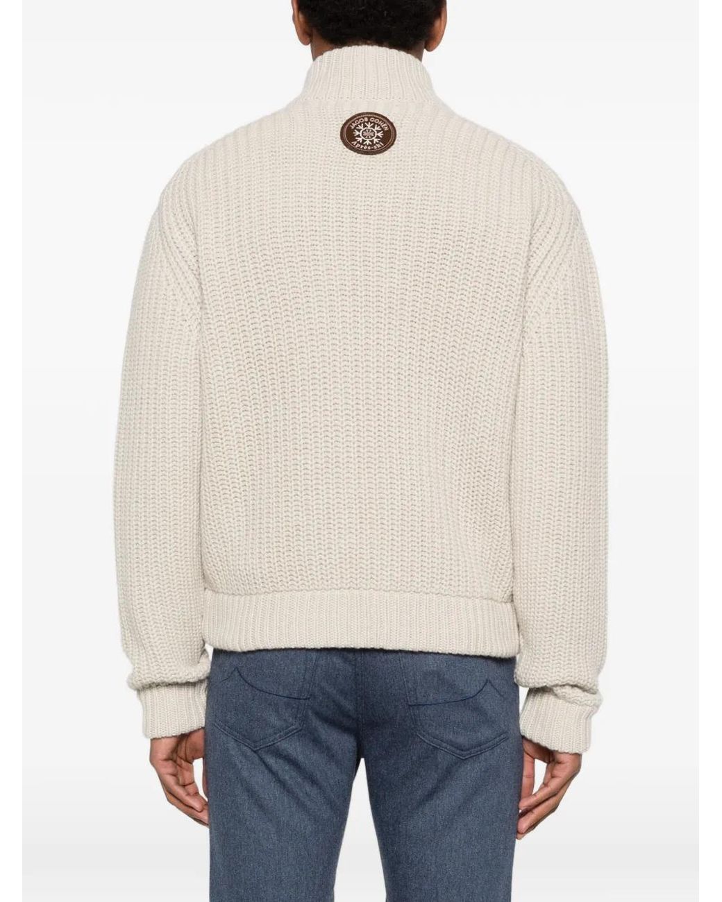 Jacob Cohen White Zip Cardigan for men
