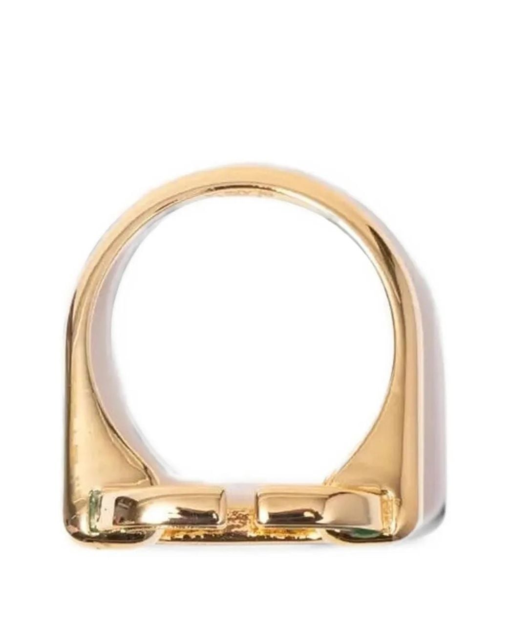 Casablanca Metallic Enamel C Link Ring