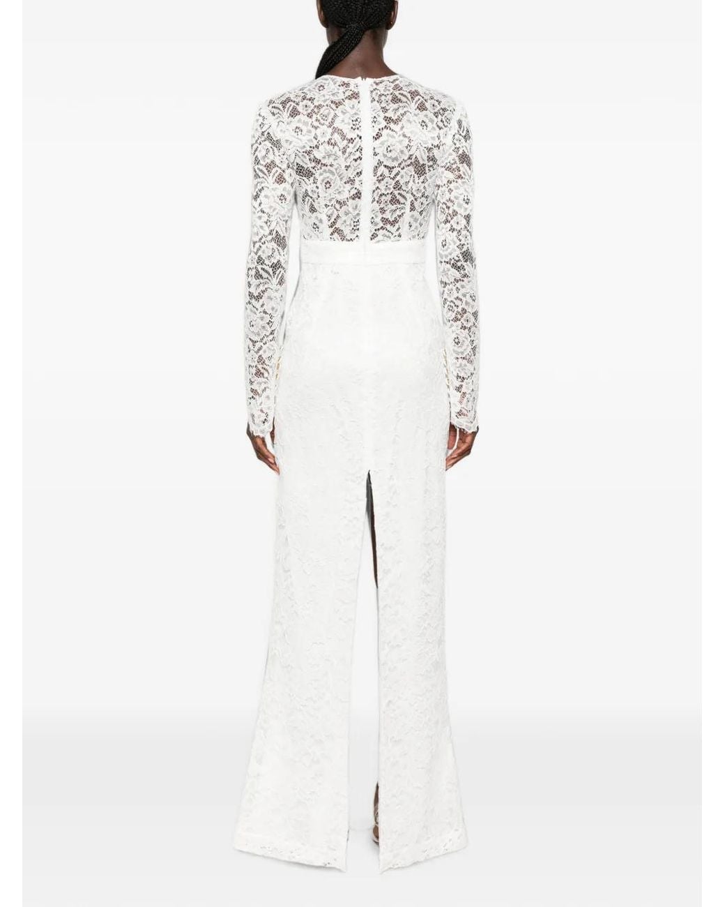 SILK LOVE & LACE White Bow-Embellished Lace Dress