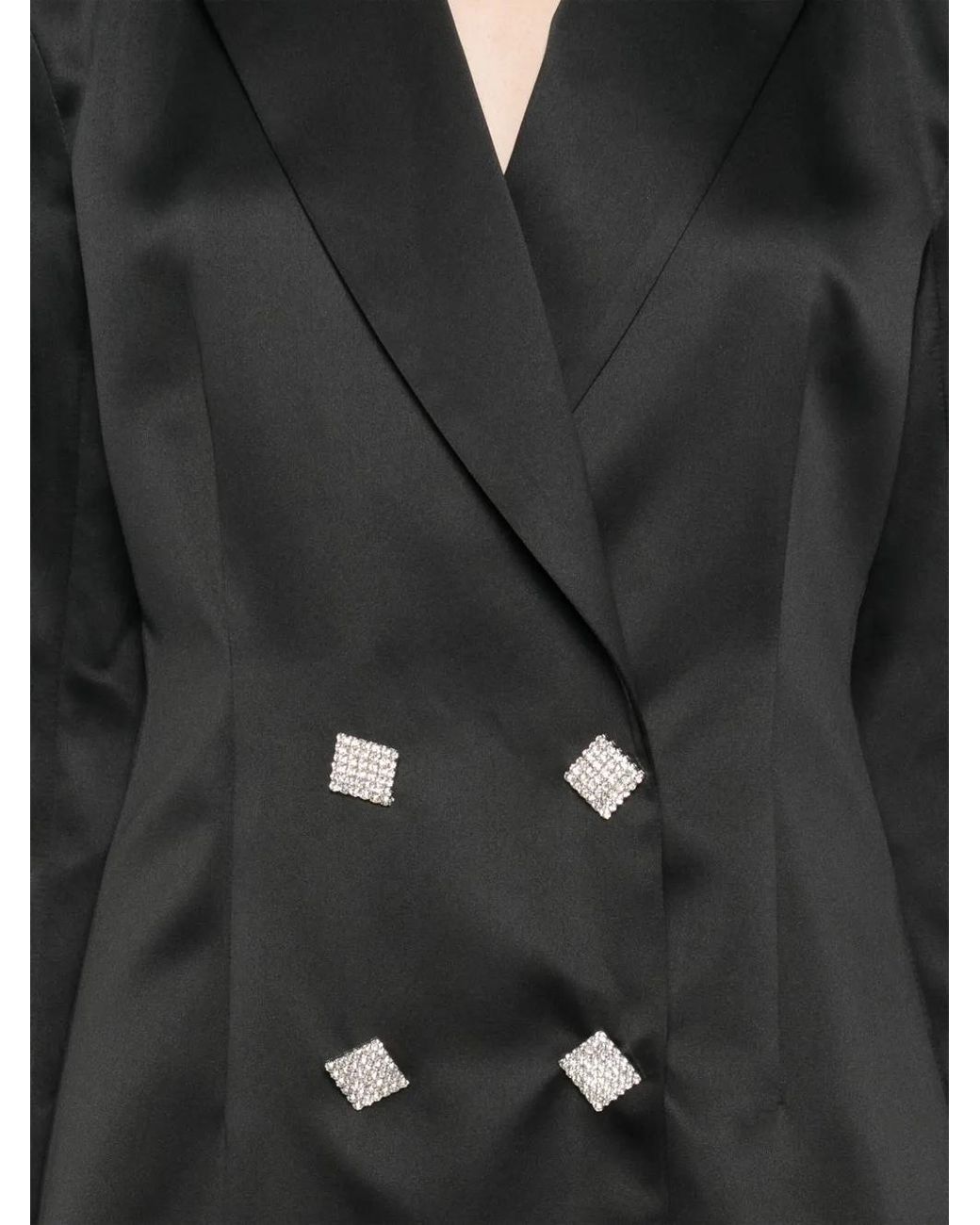 ROTATE BIRGER CHRISTENSEN Black Satin Mini Dress