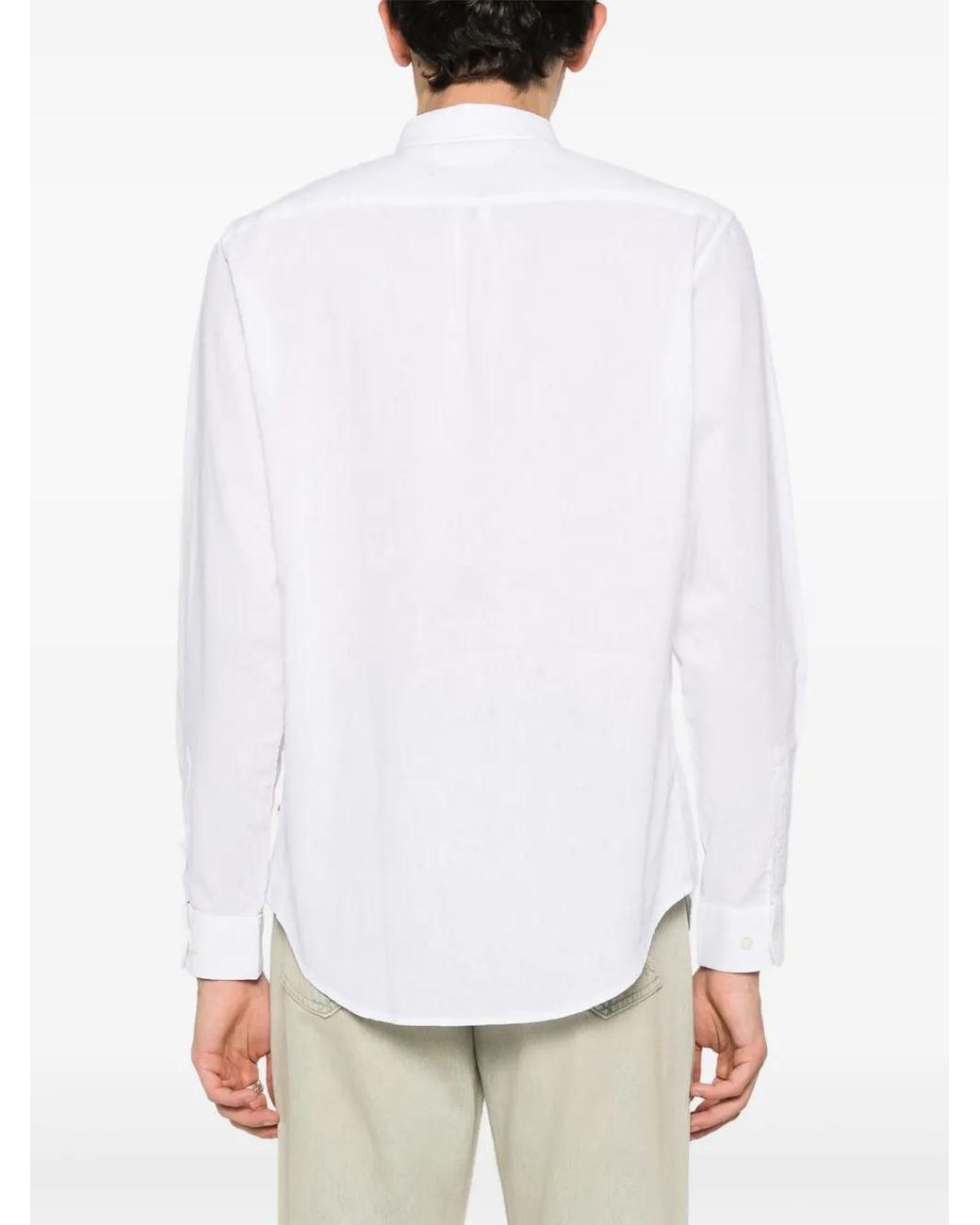 Samsøe & Samsøe White Liam Slub-Texture Shirt for men