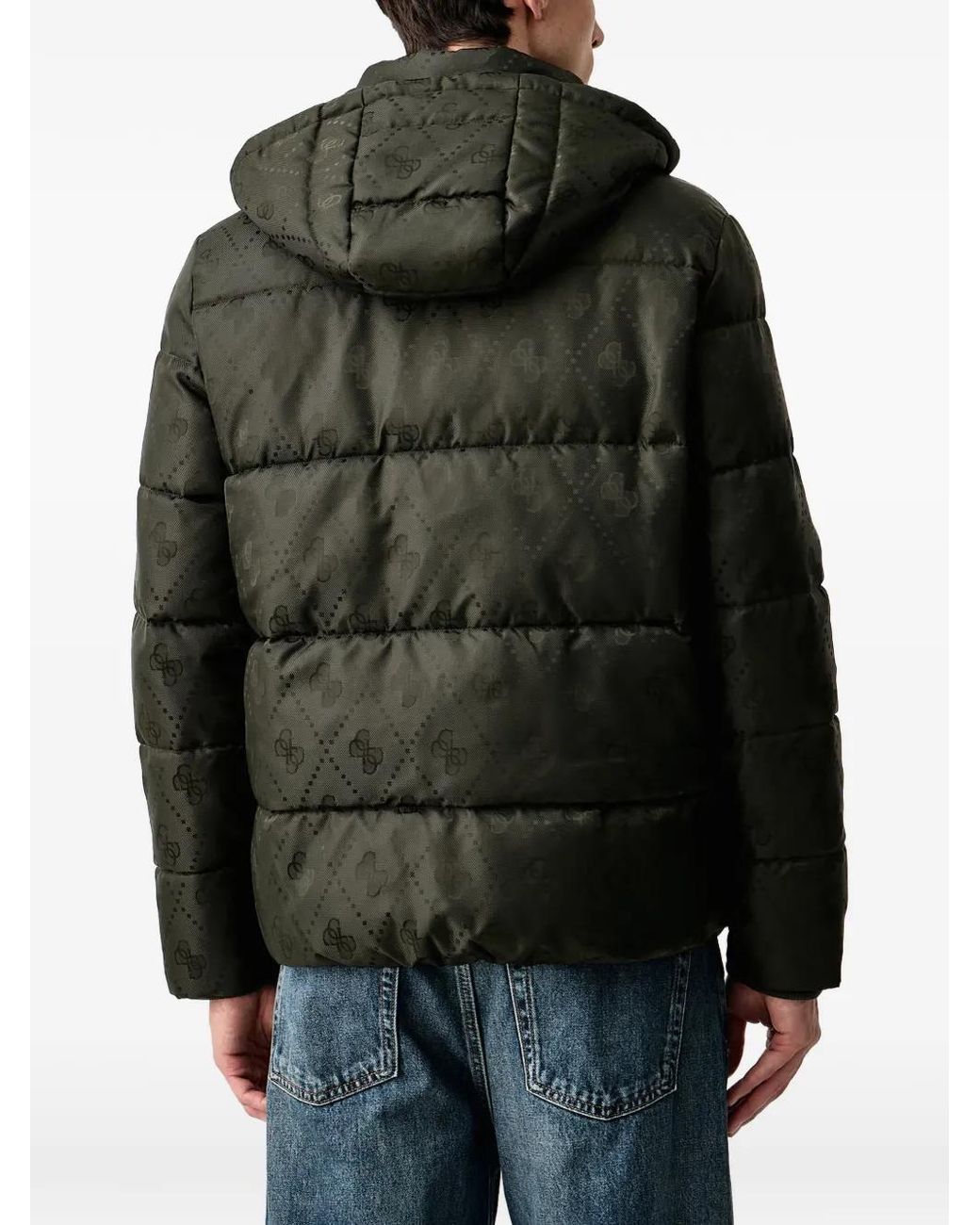 Guess Black Monogram Puffer Jacket for men