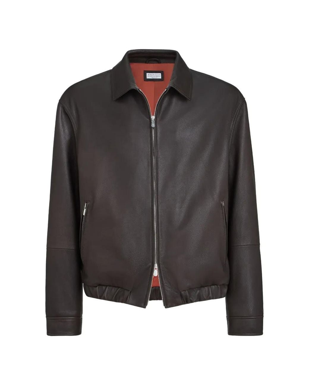 Brunello Cucinelli Leren Jack in het Black voor heren