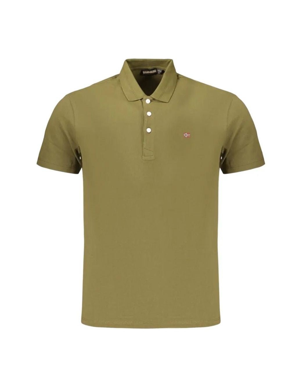 Napapijri Green Logo-Embroidered Piqué Polo Shirt for men
