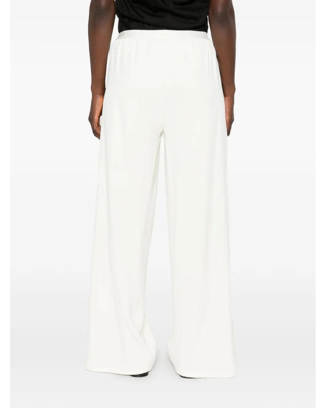 Christopher Esber White Bias-Cut Crepe Trousers
