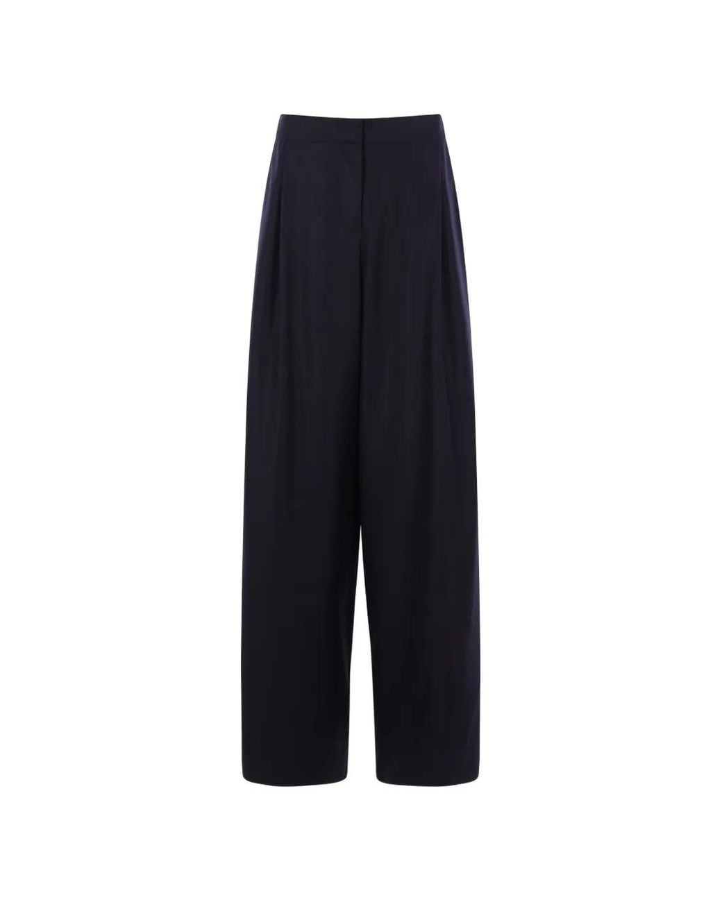 Dusan Blue Elasticated-Waist Palazzo Pants