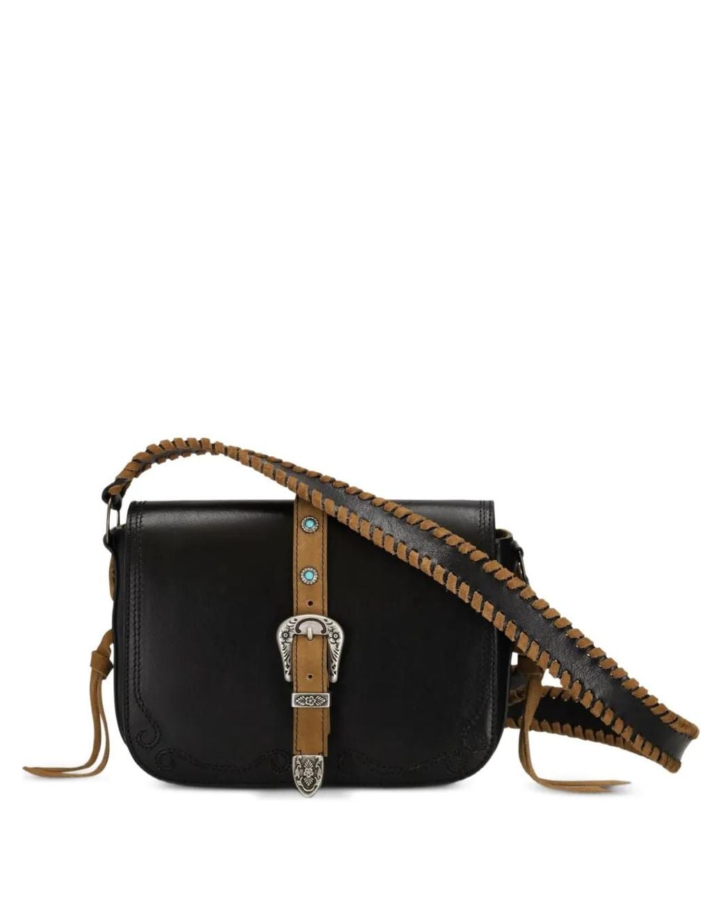 Fortela Black Kiki Stud-Embellished Calf Leather Bucket Bag