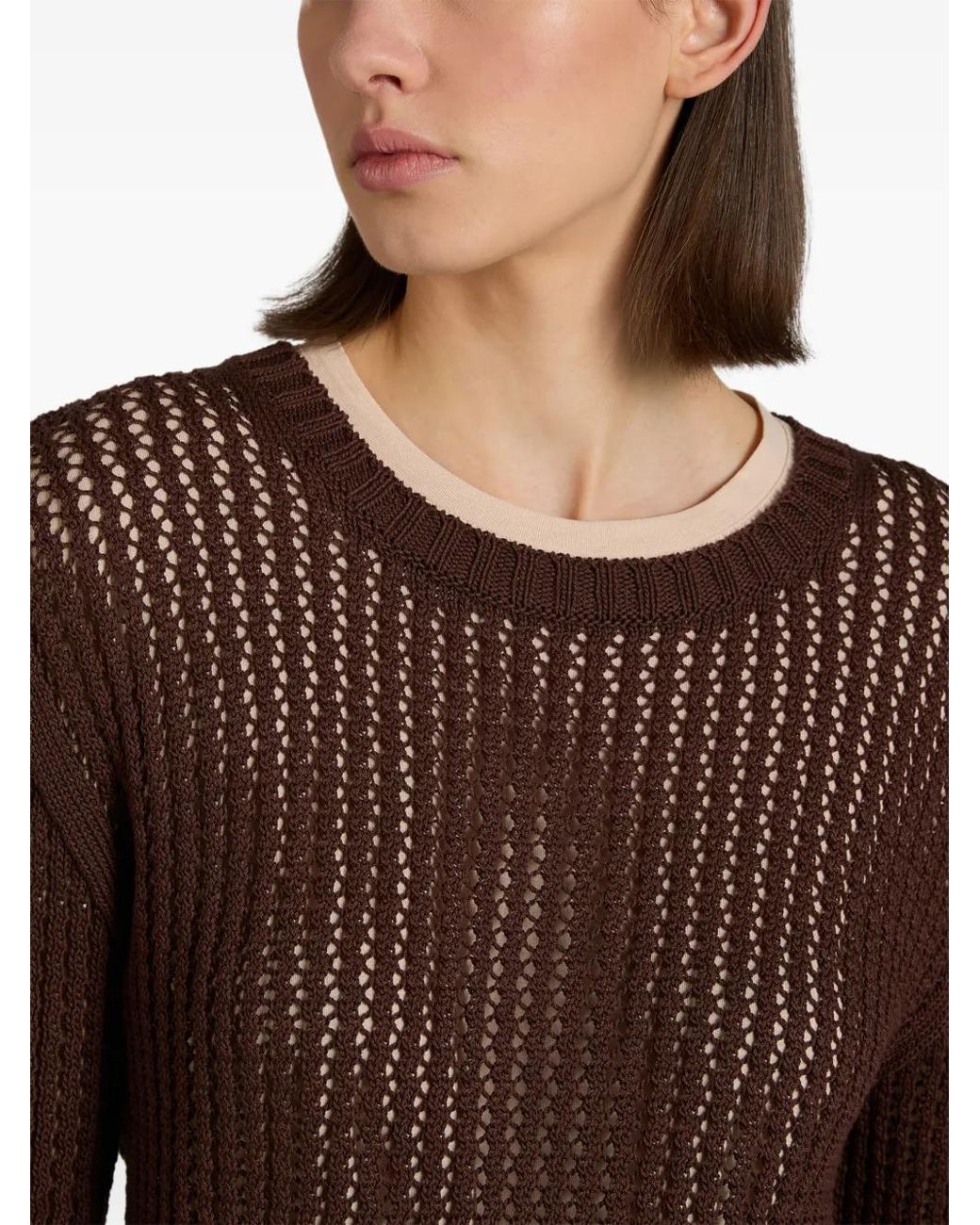 Slowear Brown Crew-Neck Top