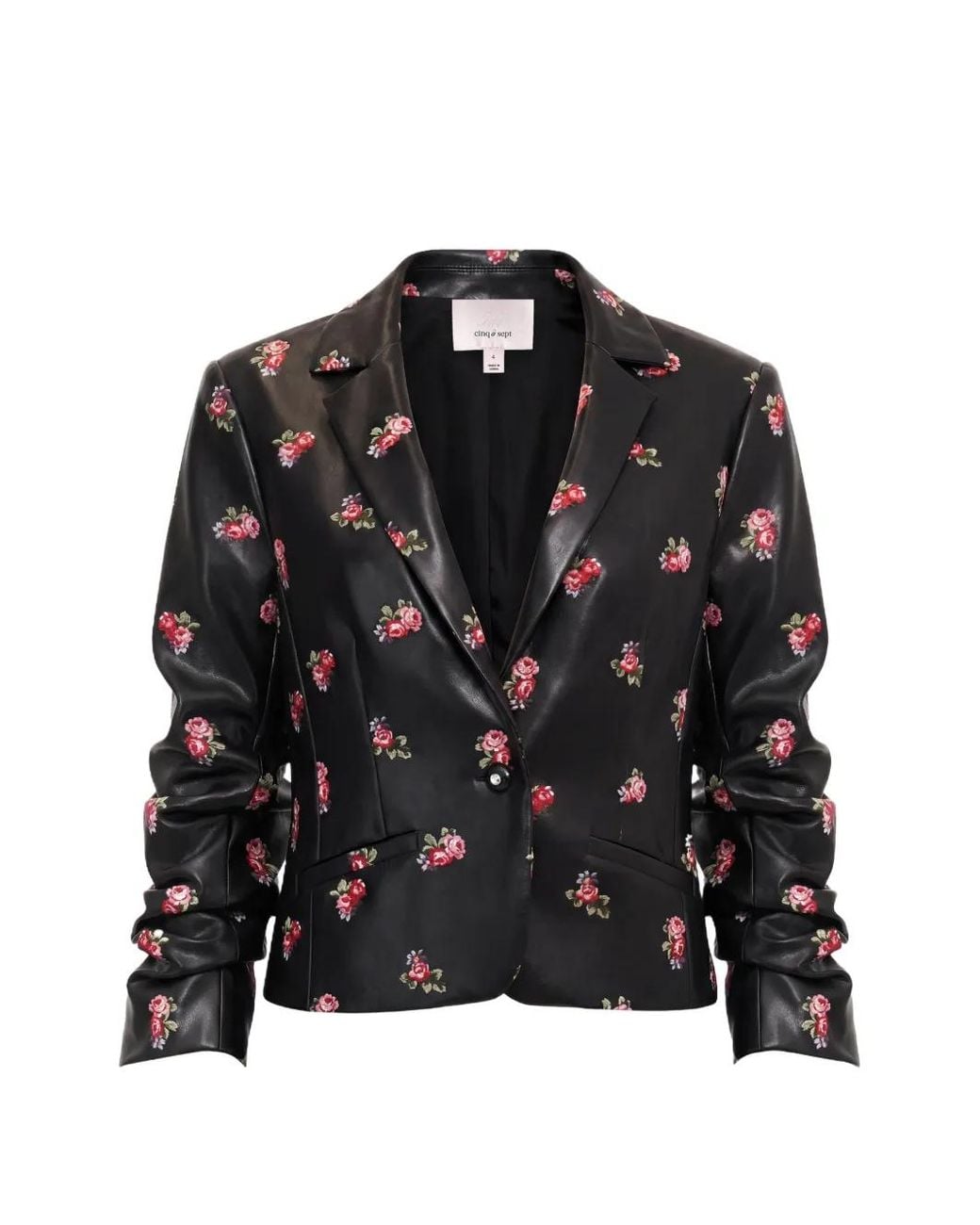 Cinq À Sept Black Blazer Tossed Roses Le Petit Khloe