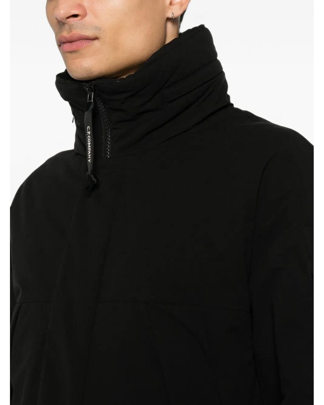 C P Company Black Pro-Tek Lens-Detail High-Neck Jacket for men