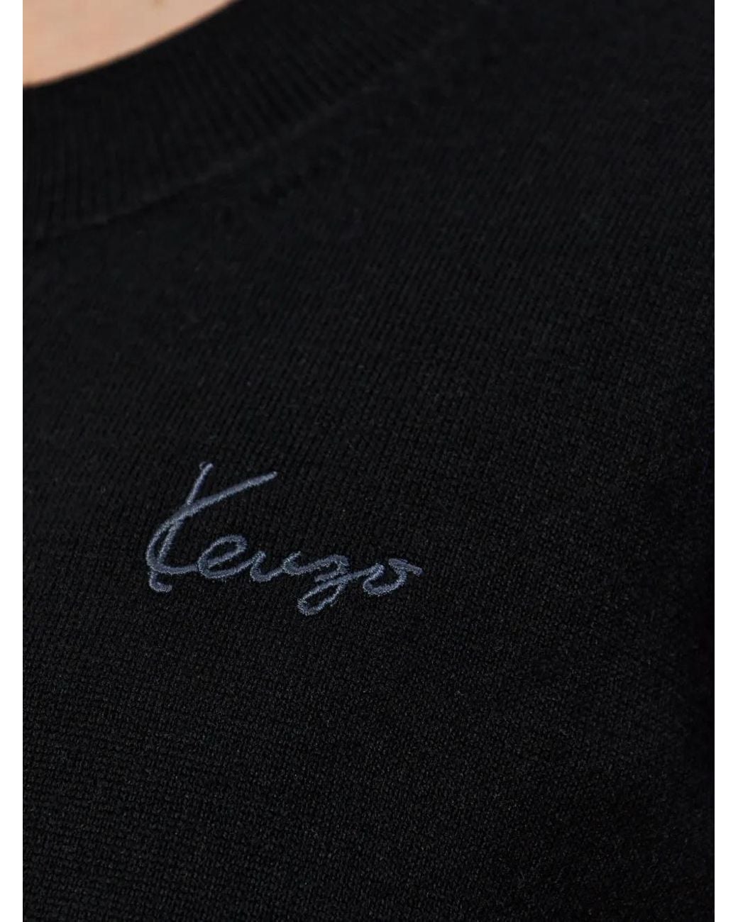 KENZO Black Signature Logo-Embroidered Wool Cardigan