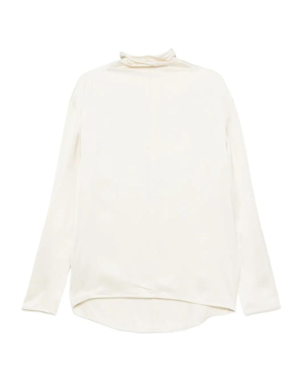 Totême White High-Neck Blouse