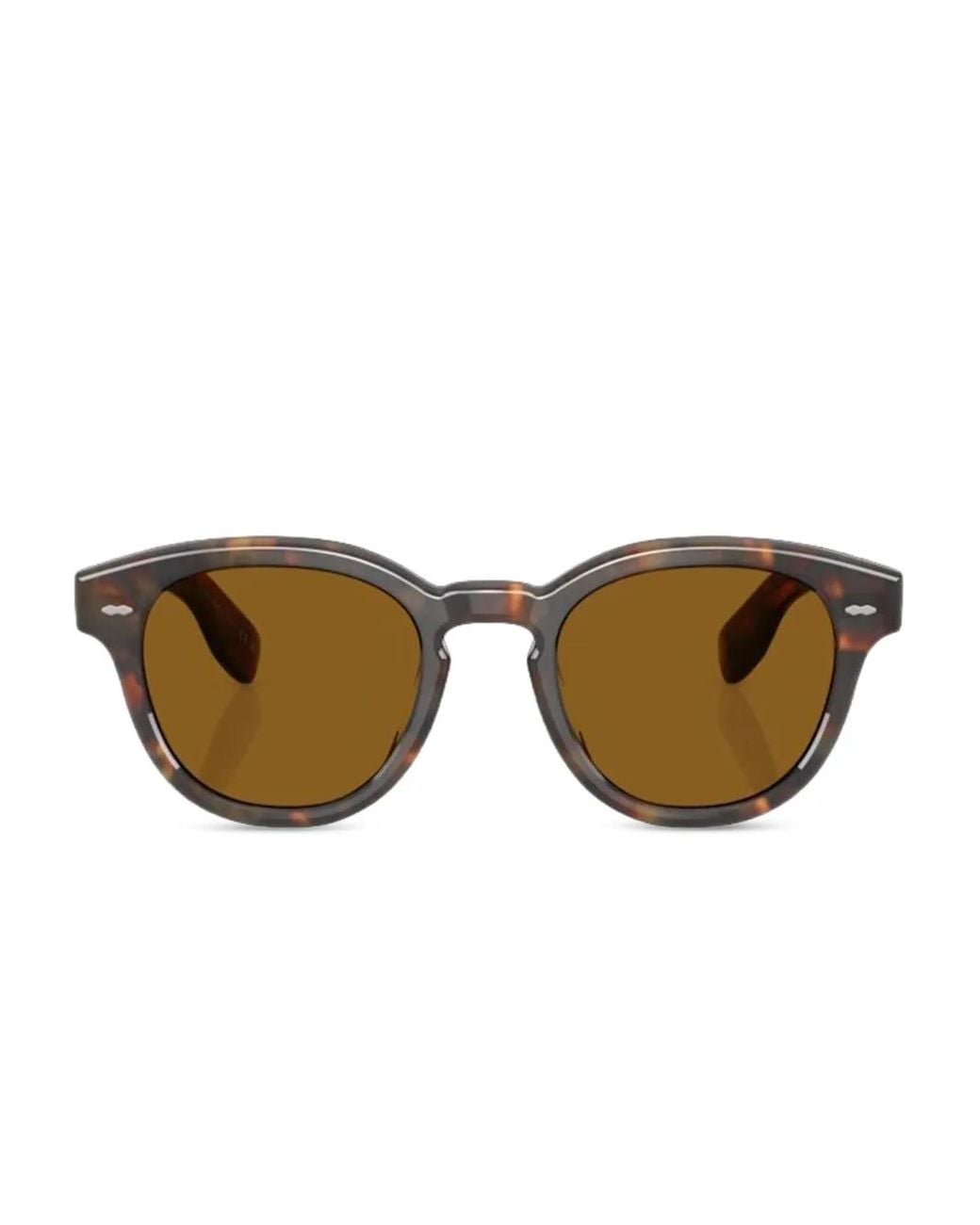 Oliver Peoples Brown Cary Grant Round Sunglasses