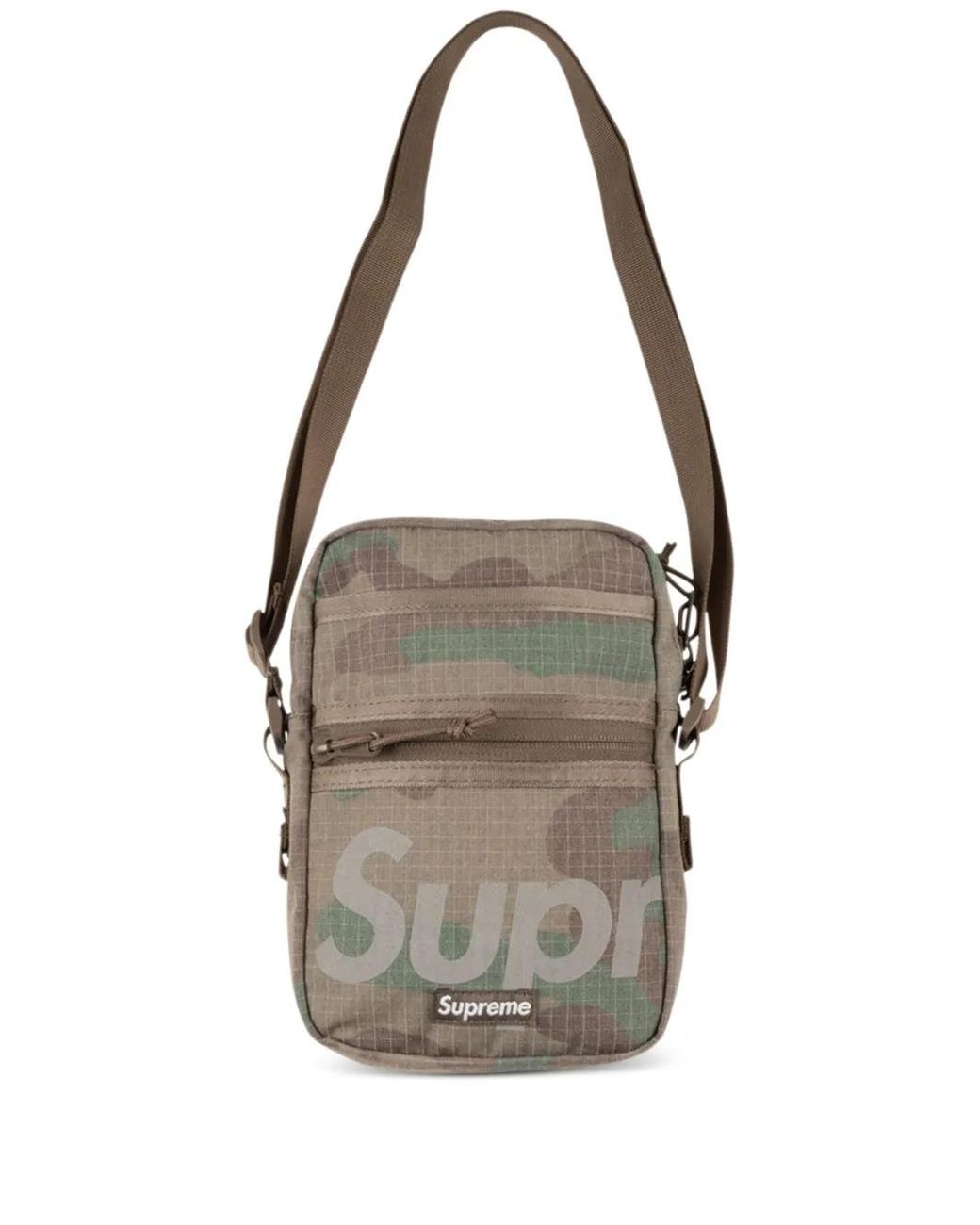 Supreme Gray Camouflage-Pattern Shoulder Bag