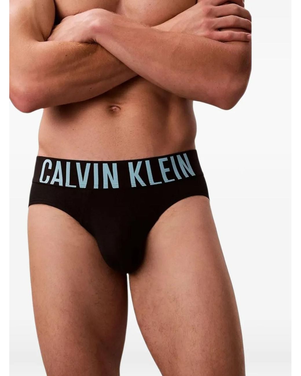 Calvin Klein Black Logo-Waistband Cotton Briefs (Set Of Three) for men