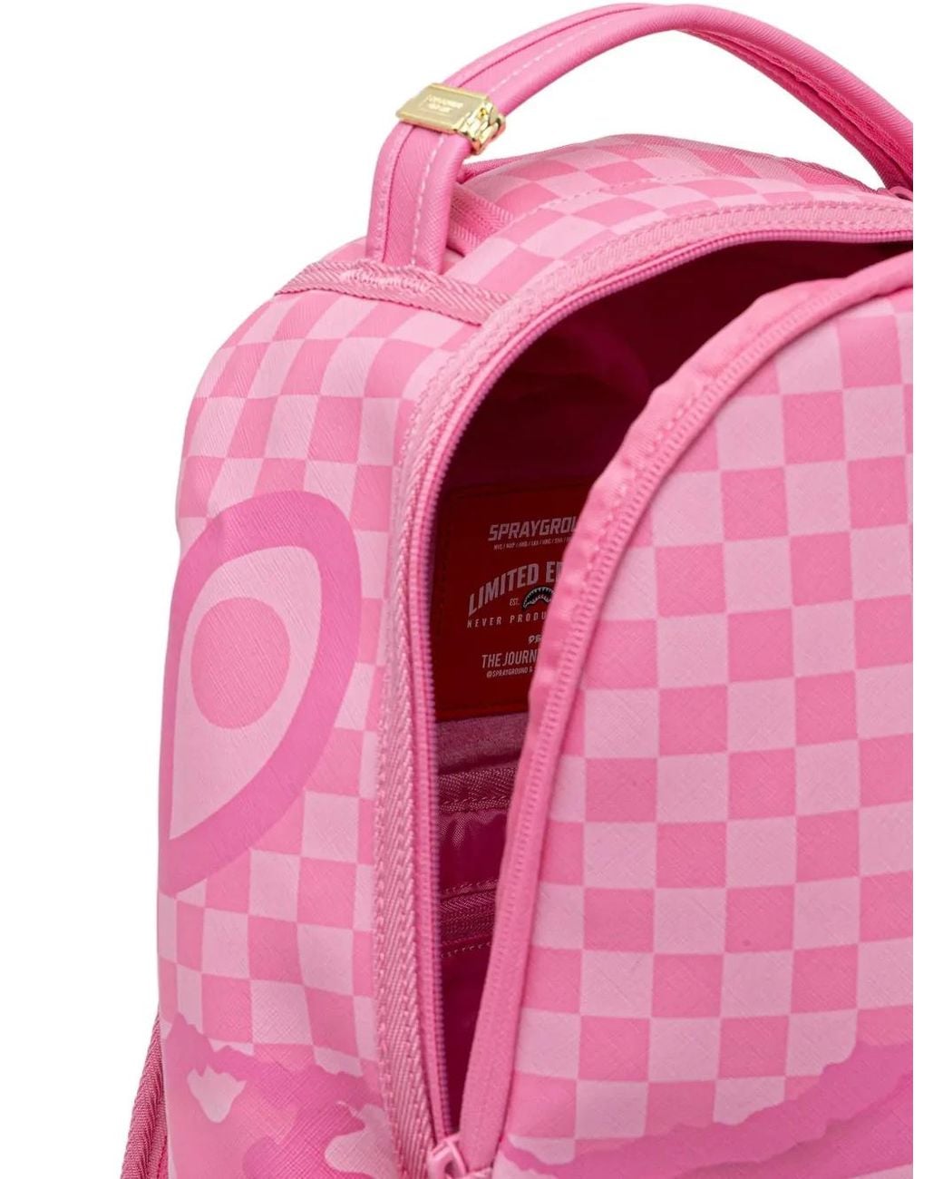 Sprayground Pink Rucksack Mit Schachbrettmuster
