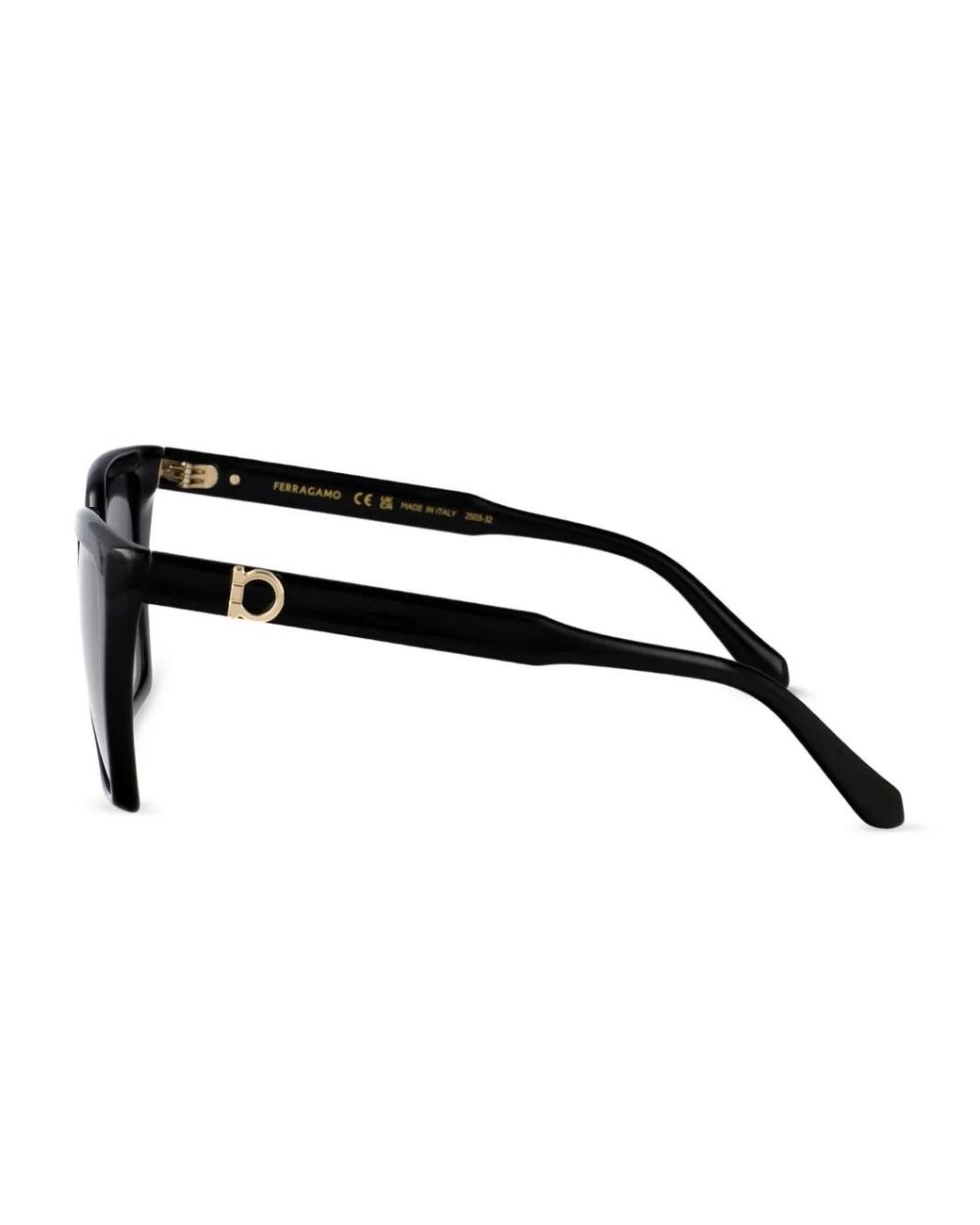 Ferragamo Eyewear Black Geometric-Frame Sunglasses