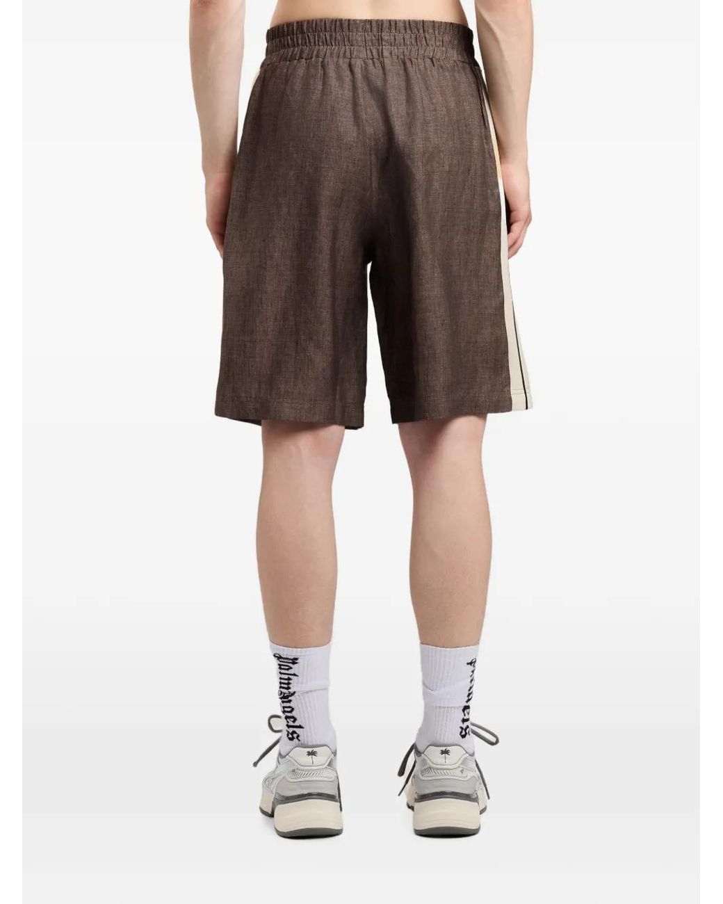 Palm Angels Gray Classic Logo Track Shorts for men
