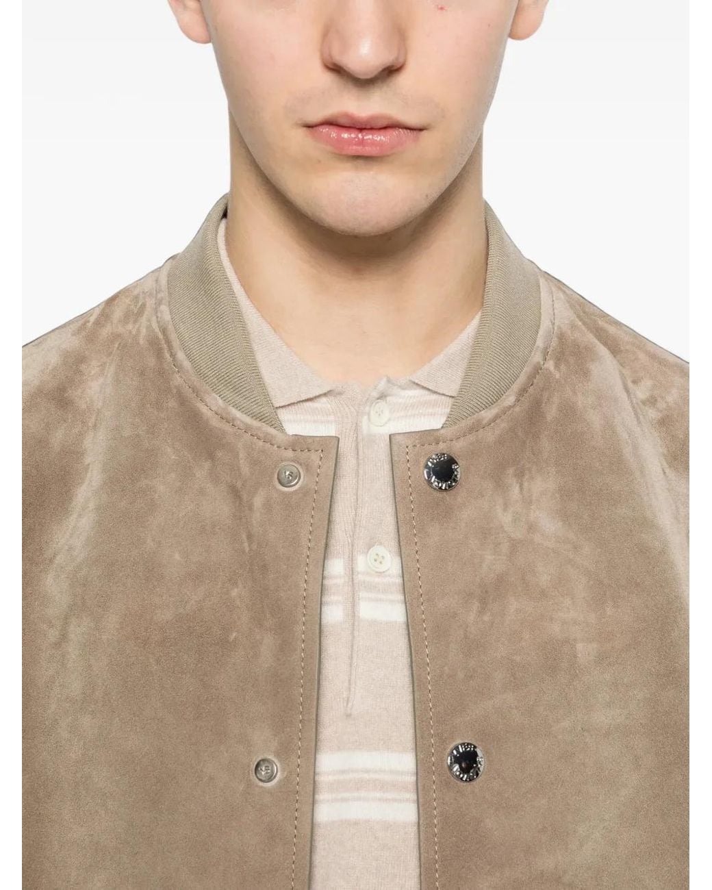 Yves Salomon Natural Suede Leather Jacket for men