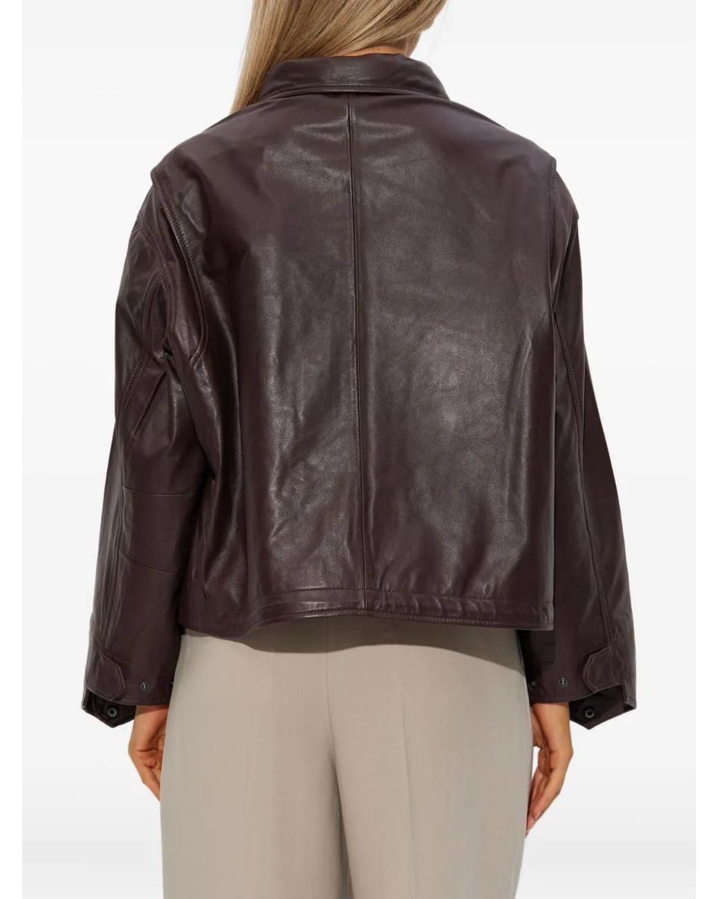 AllSaints Brown Clay Leather Jacket