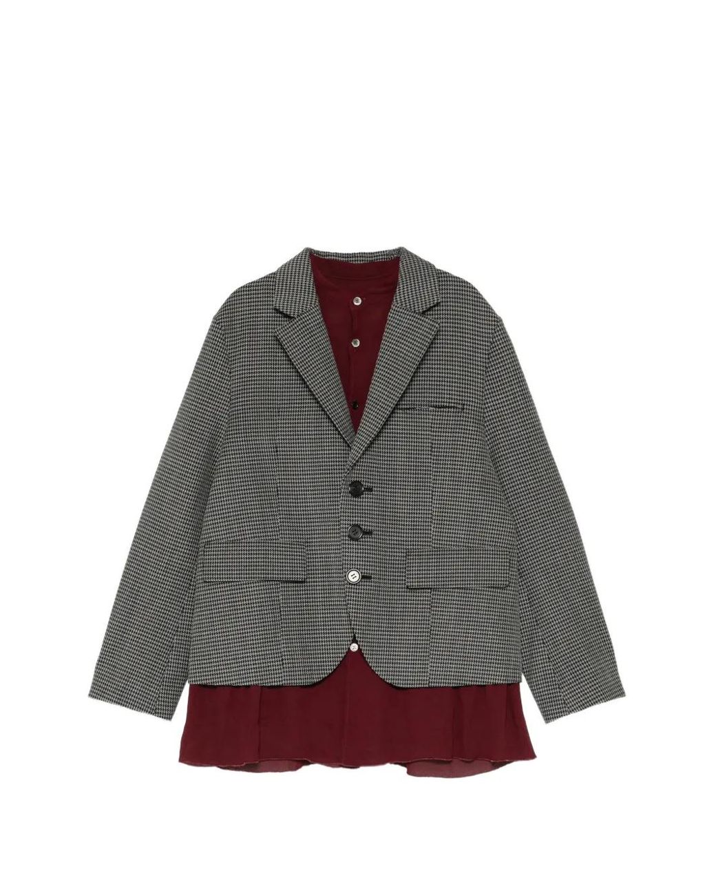 Undercover Gray Blazer À Motif Pied-De-Poule