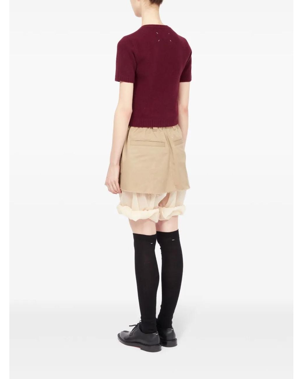 Maison Margiela Red Cropped Wool Top