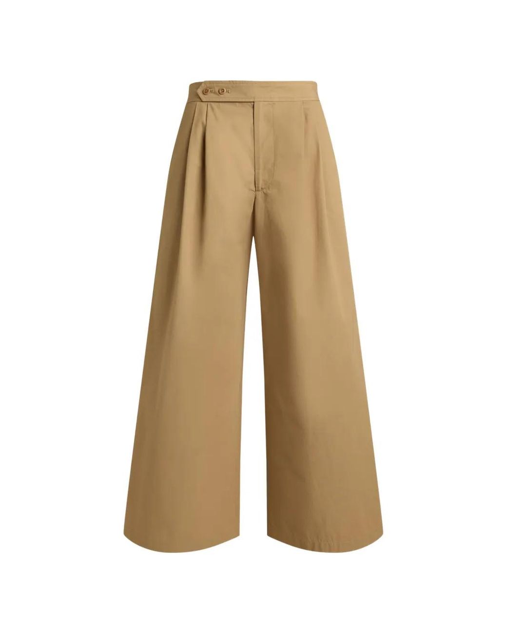 Polo Ralph Lauren Natural Relaxed Wide-Leg Crop Cotton Trousers