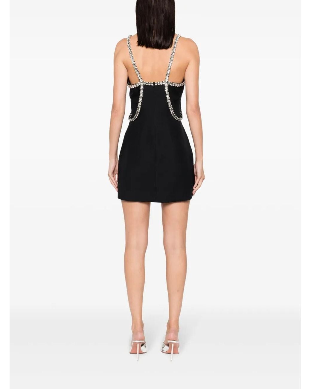 Nue Black Crystal-Embellished Mini Dress