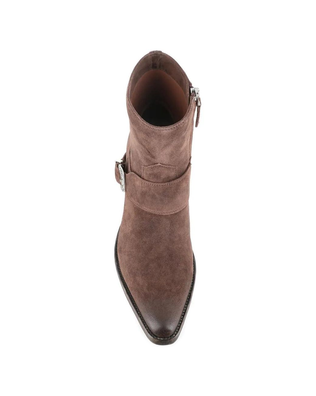 Sartore Brown Buckle Suede Boots