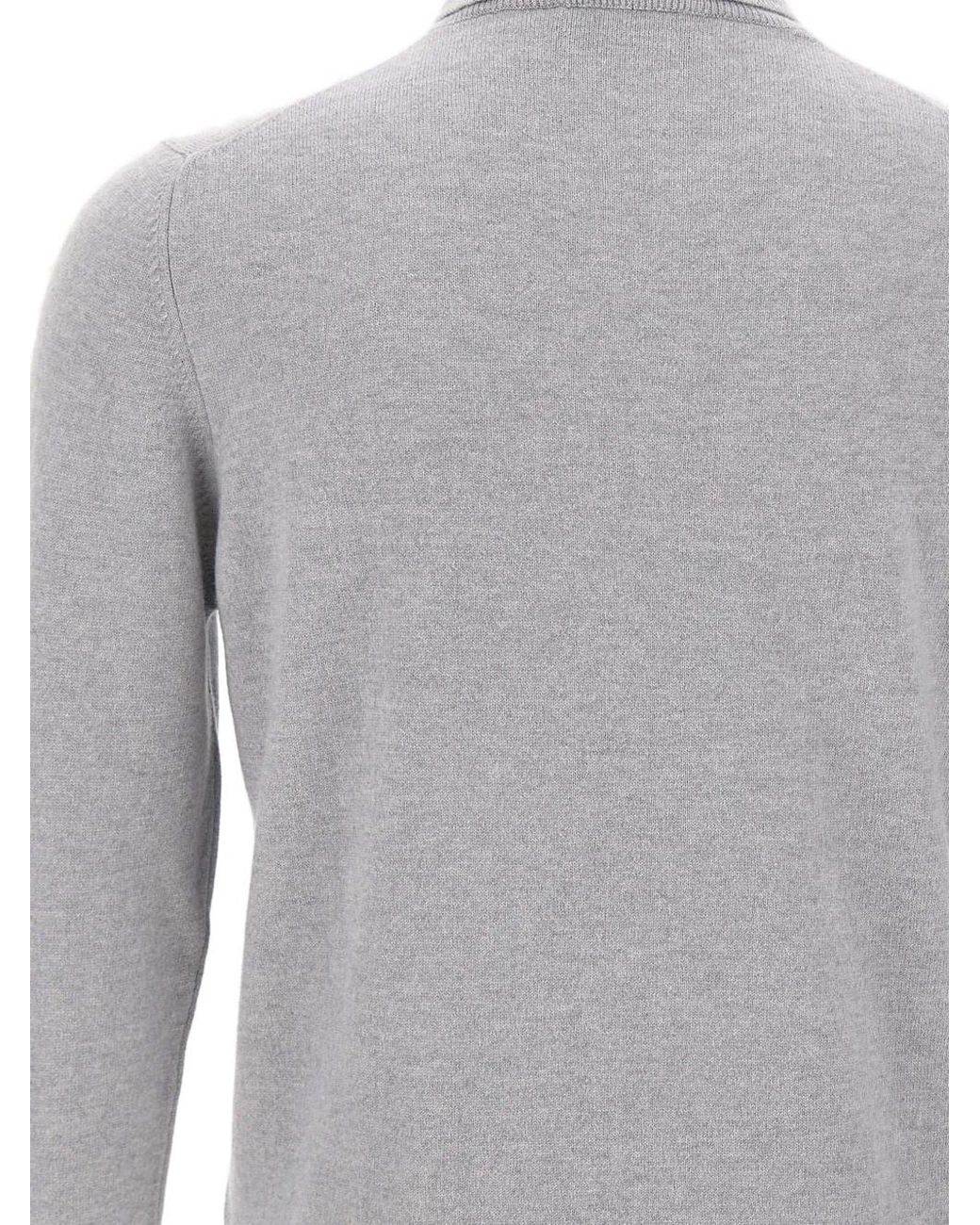 Gran Sasso Gray Ribbed Turtleneck Sweater for men
