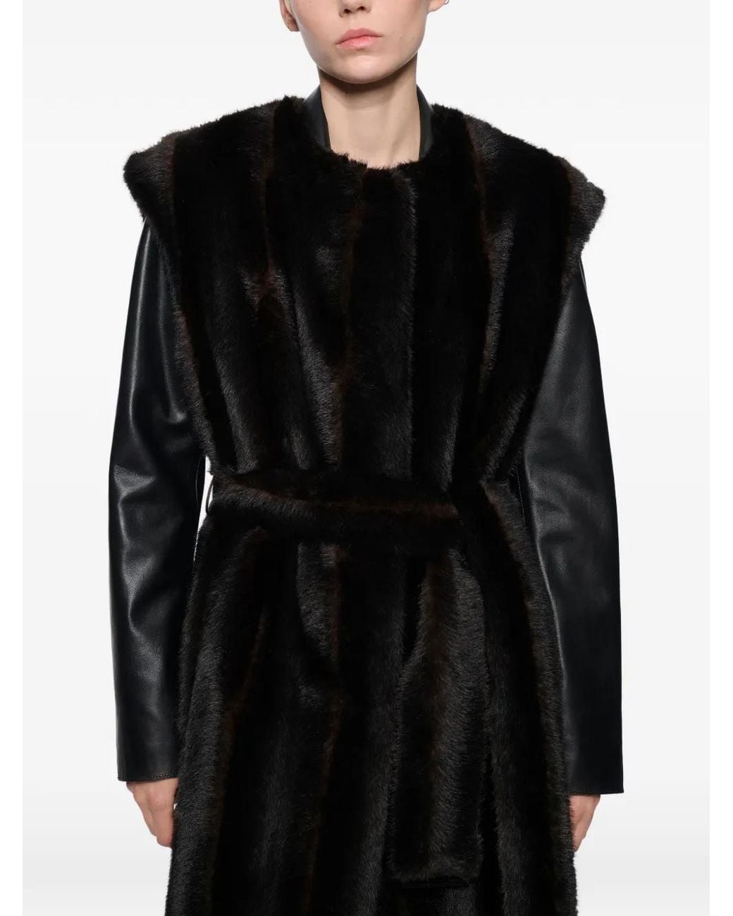 Stand Studio Black Klara Faux-Fur Gilet