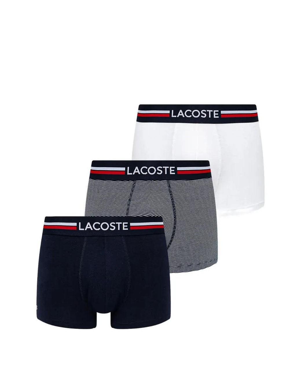 Lacoste Blue Logo-Waistband Trunks (Set Of Three) for men