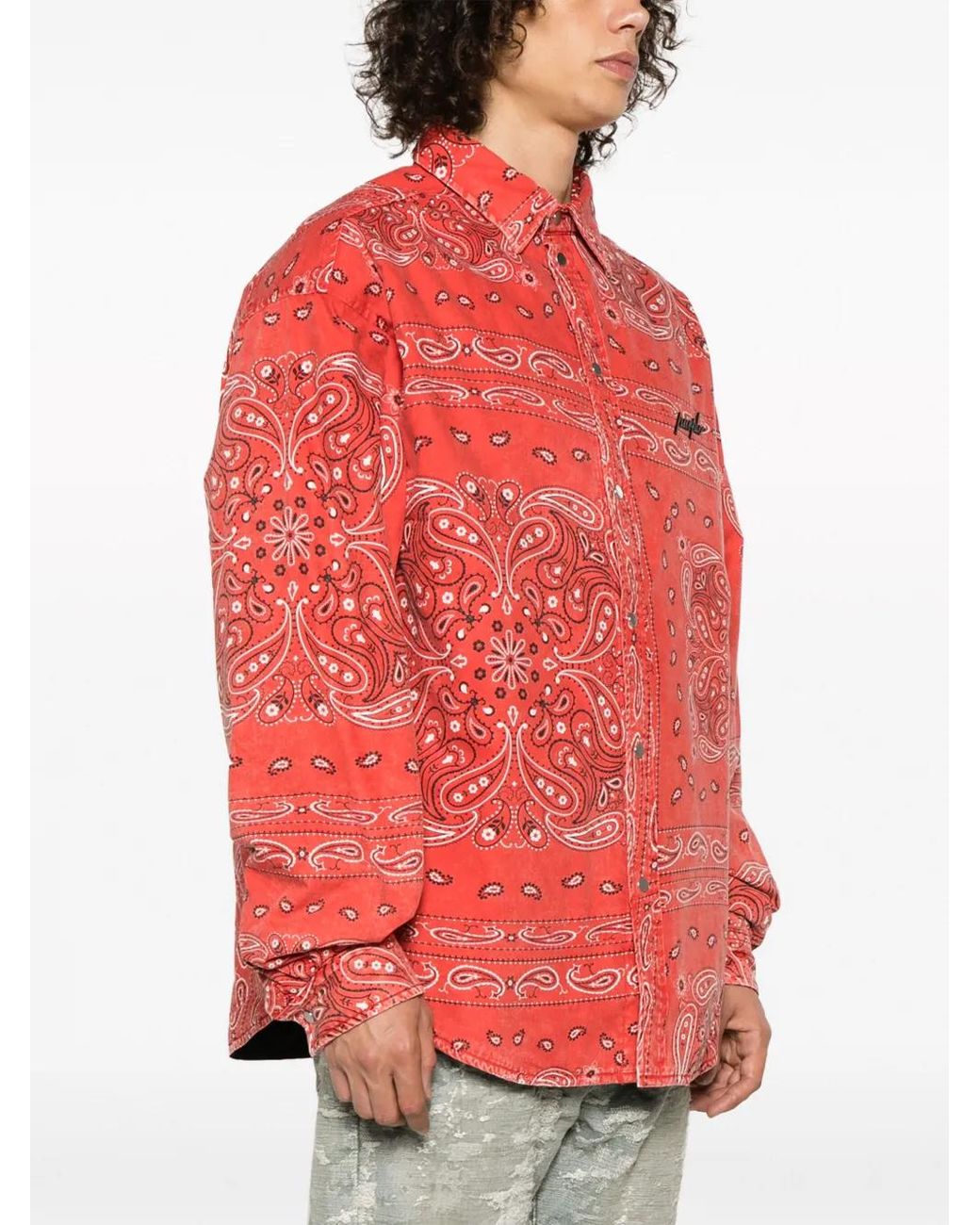 Purple Brand Logo-Embroidered Bandana-Print Shirt for Men | Lyst