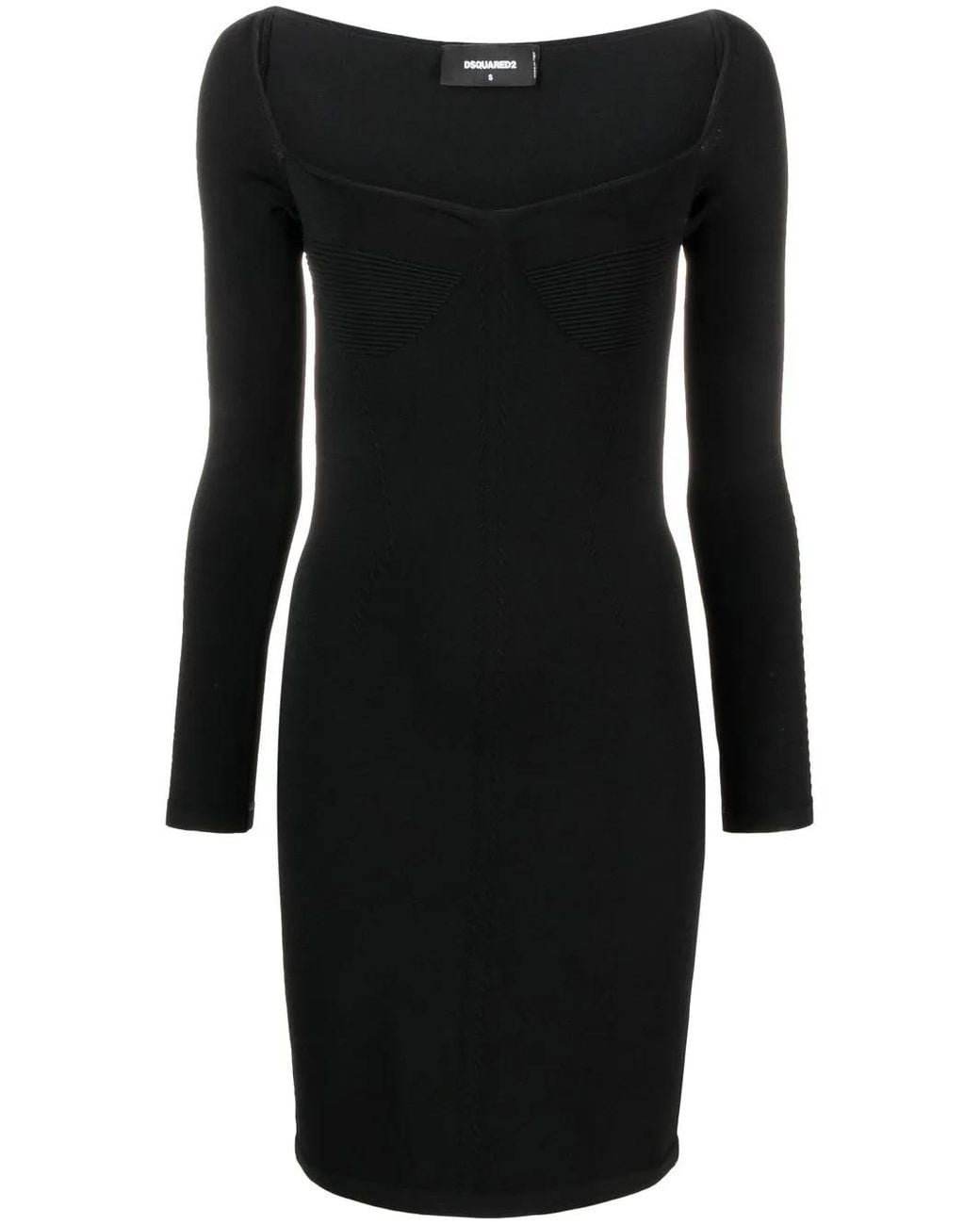 DSquared² Black Long-Sleeved Mini Dress