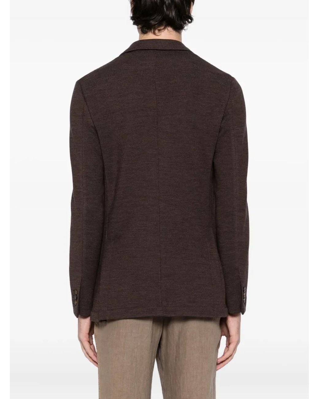 Canali Black Single-Breasted Knitted Blazer for men