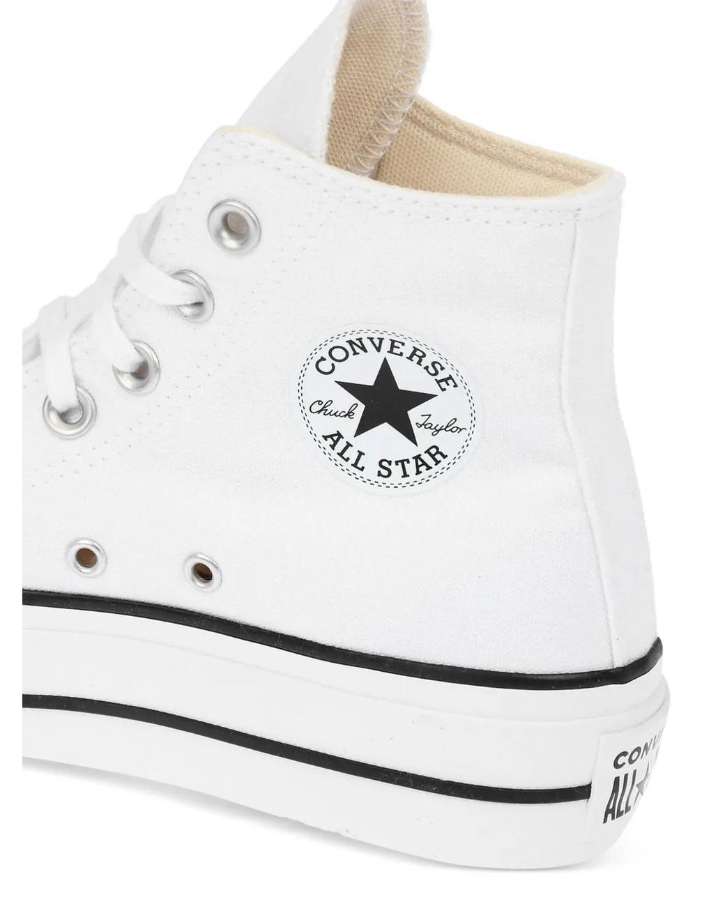 Converse White Chuck Taylor All Star Lift Platform Canvas Sneakers