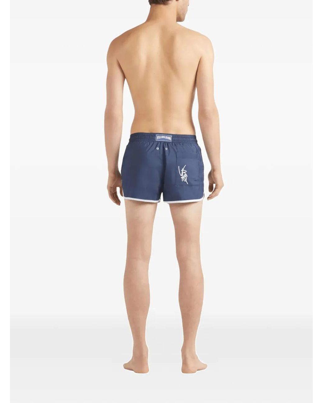 Vilebrequin Blue Drawstring Turtle-Embroidery Swim Shorts for men